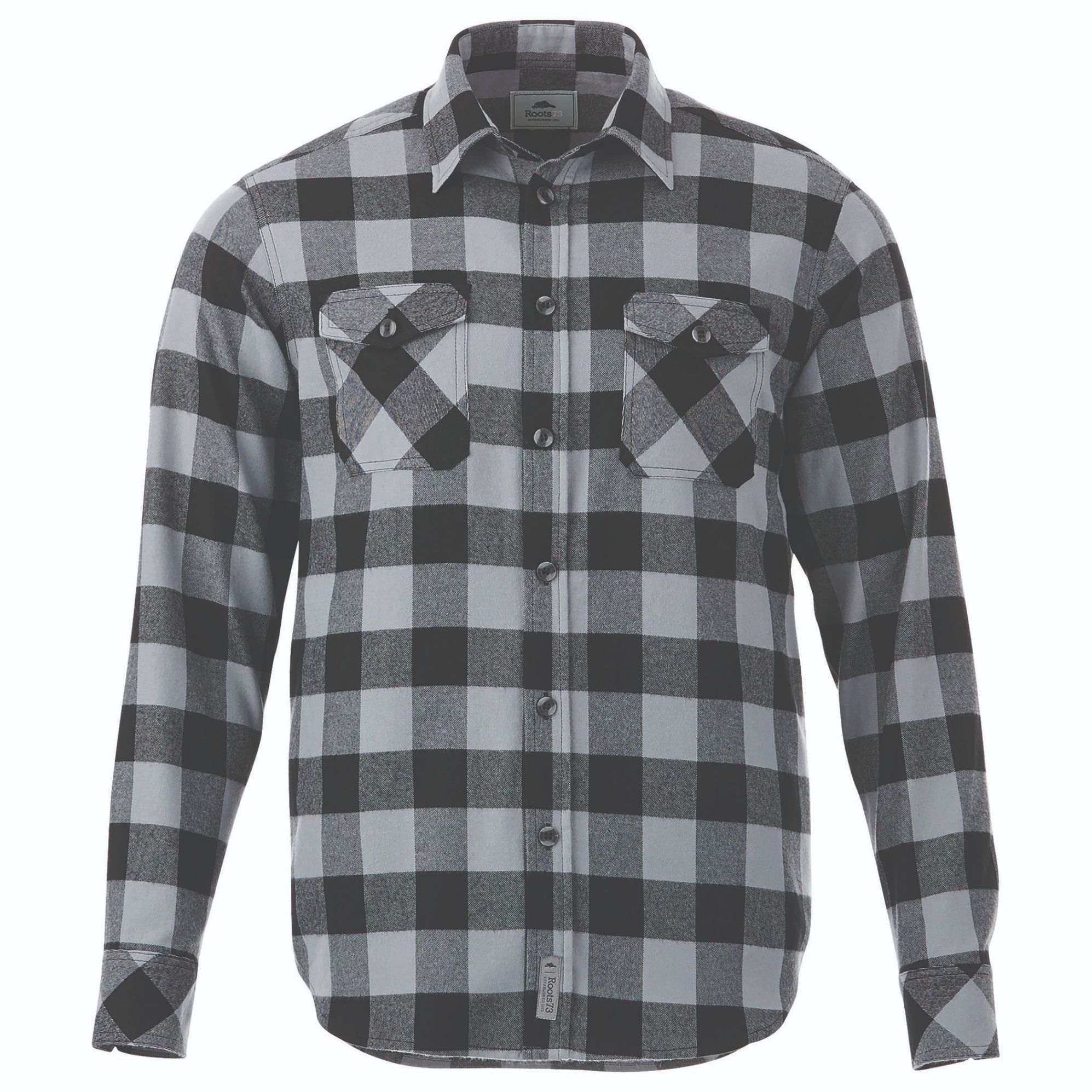 Roots73 Mens Spruce Lake Long Sleeve Shirt in Quarry/Black