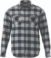 Am image of a Custom Roots73 Mens Spruce Lake Long Sleeve Shirt in Quarry/Black!