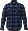 Am image of a Custom Roots73 Mens Spruce Lake Long Sleeve Shirt in Indigo Blue/Black!