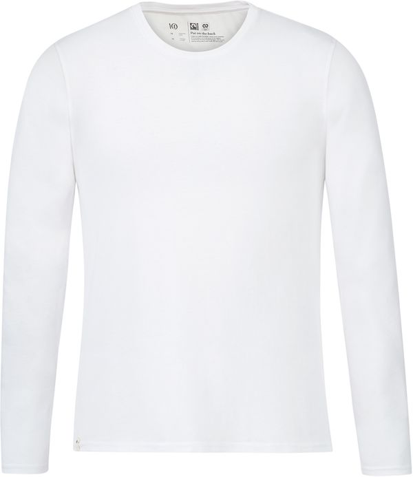 Am image of a Custom Tentree Mens Organic Cotton Long Sleeve Tee in White!
