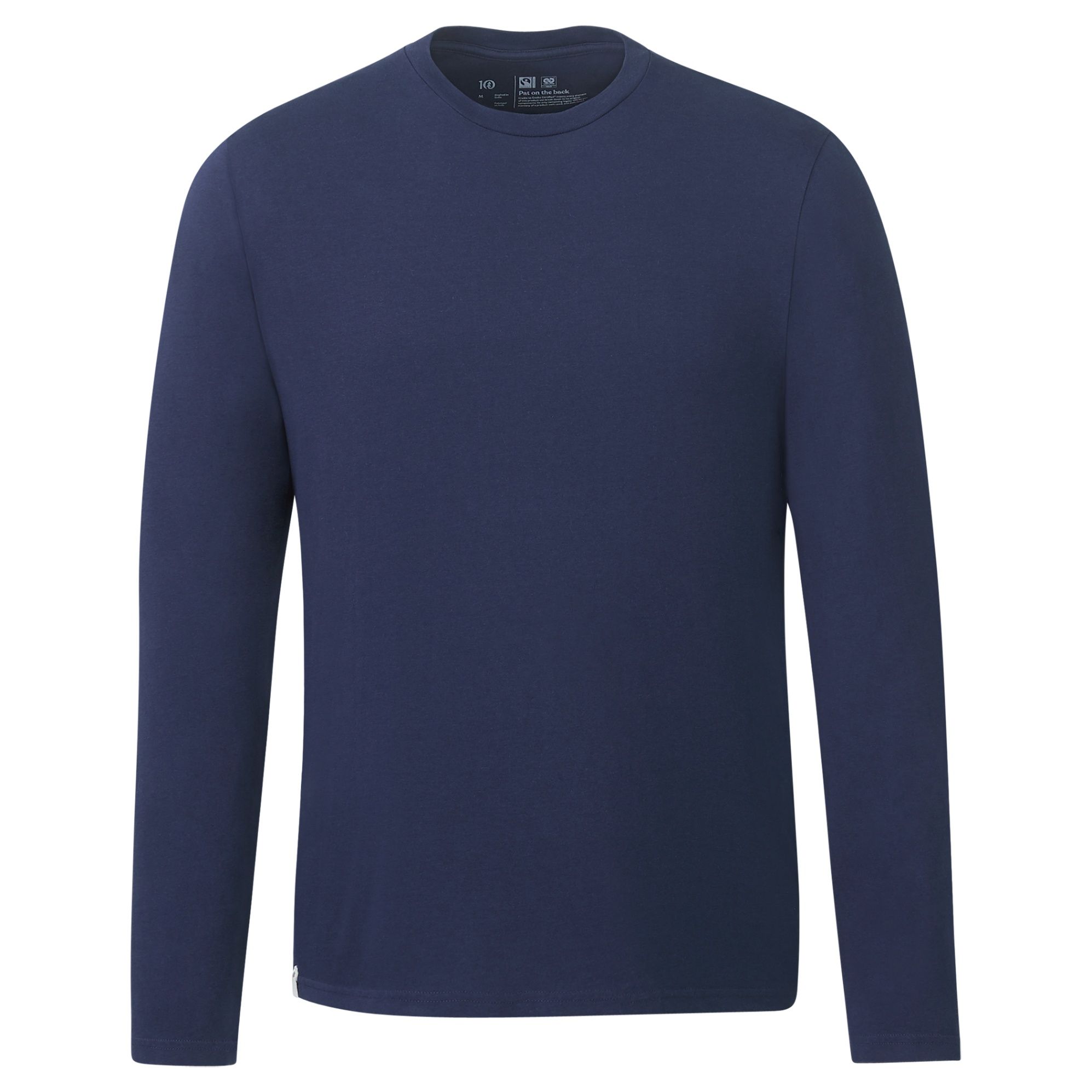 Tentree Mens Organic Cotton Long Sleeve Tee in Dress Blue
