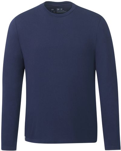 Am image of a Custom Tentree Mens Organic Cotton Long Sleeve Tee in Dress Blue!