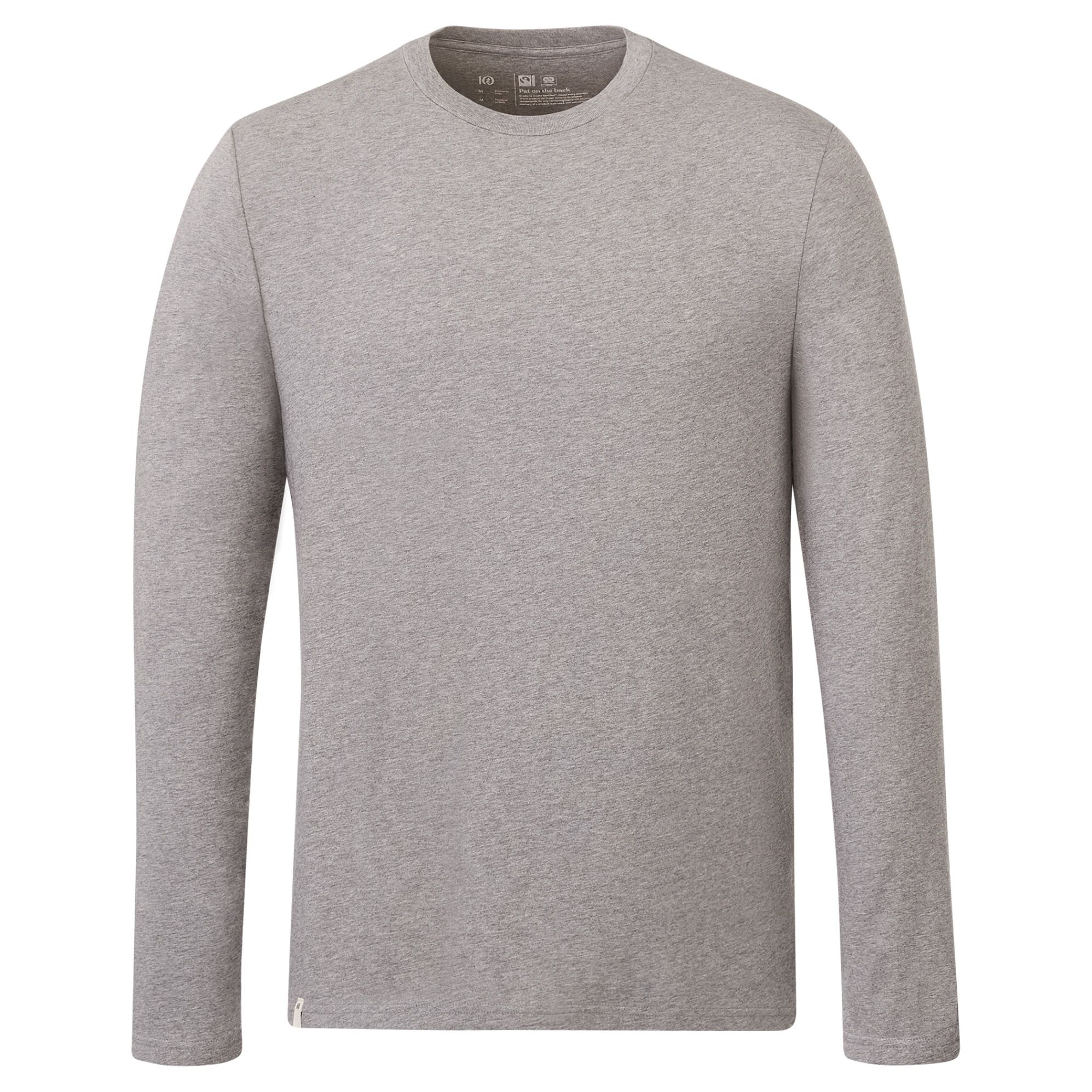 Tentree Mens Organic Cotton Long Sleeve Tee in Heather Grey