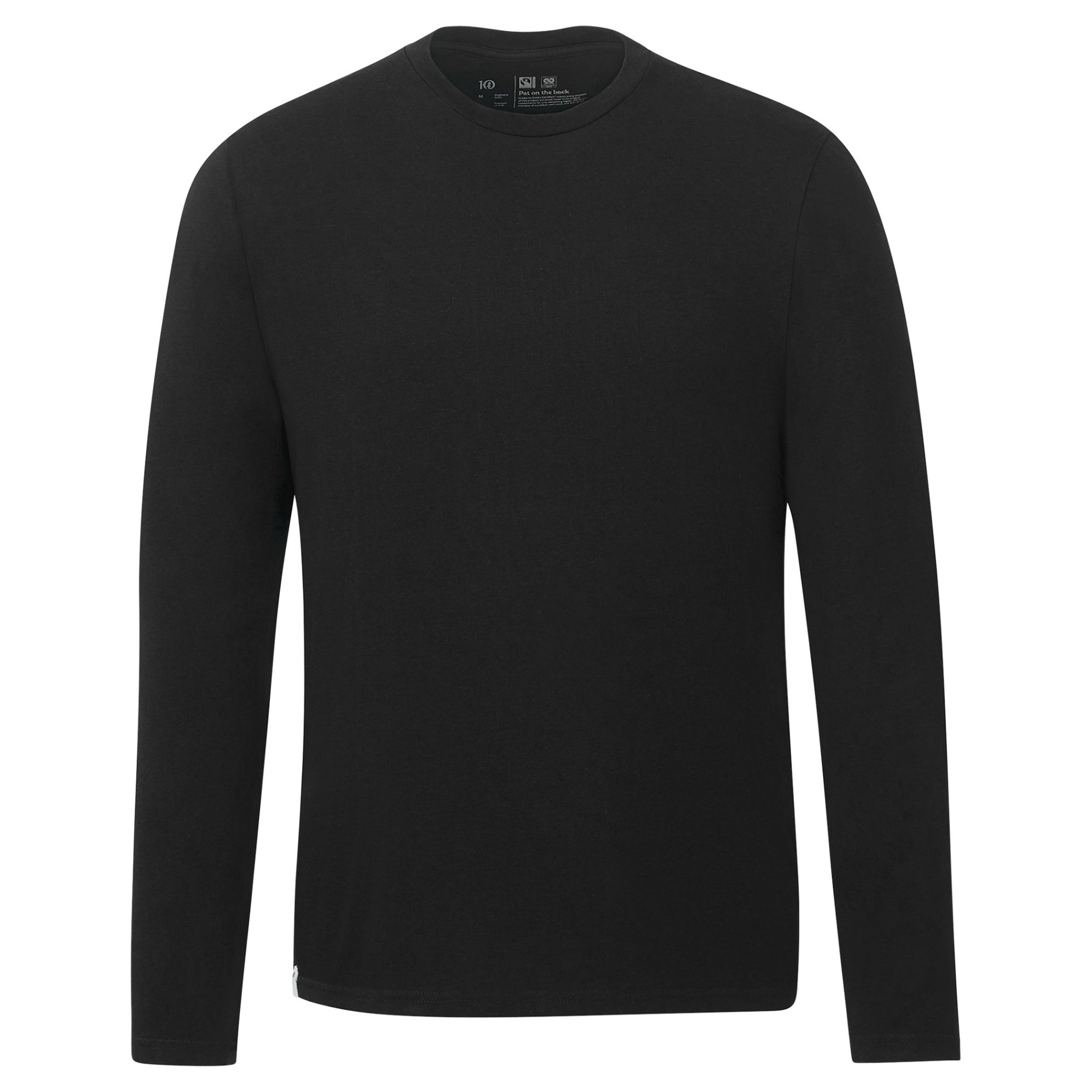 Tentree Mens Organic Cotton Long Sleeve Tee in Meteorite Black
