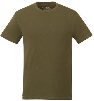 Am image of a Custom Tentree Organic Cotton Short Sleeve Tee in Olive Night Green!