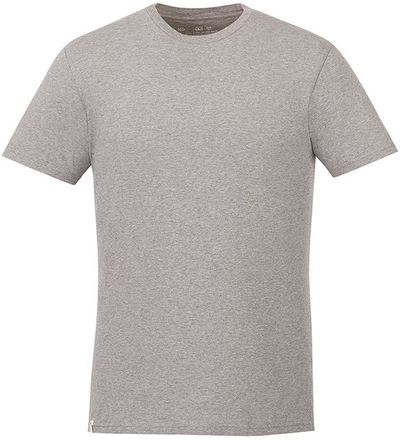 Am image of a Custom Tentree Organic Cotton Short Sleeve Tee in Heather Grey!