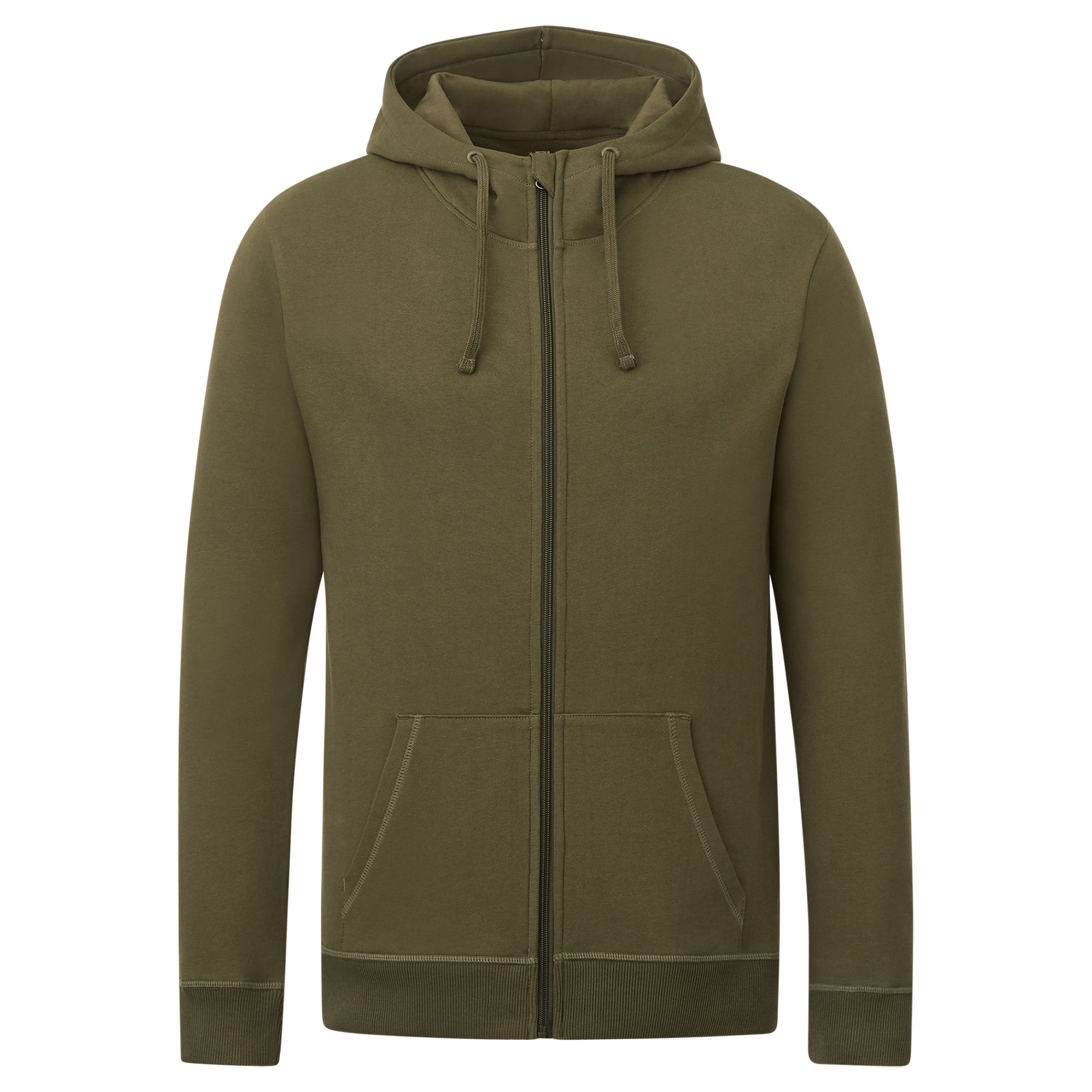Tentree Mens Organic Cotton Zip Hoodie in Olive Night Green