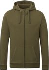 Am image of a Custom Tentree Mens Organic Cotton Zip Hoodie in Olive Night Green!