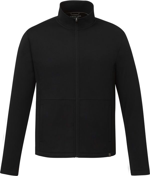 Am image of a Custom Trimark Mens Merritt Eco Knit Full Zip in Black!