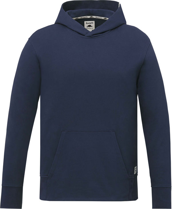 Am image of a Custom Roots73 Canmore Eco Hoody in Indigo Blue!