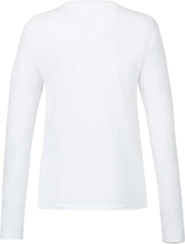 Am image of a Custom Tentree Womens Organic Cotton Long Sleeve Tee in White!