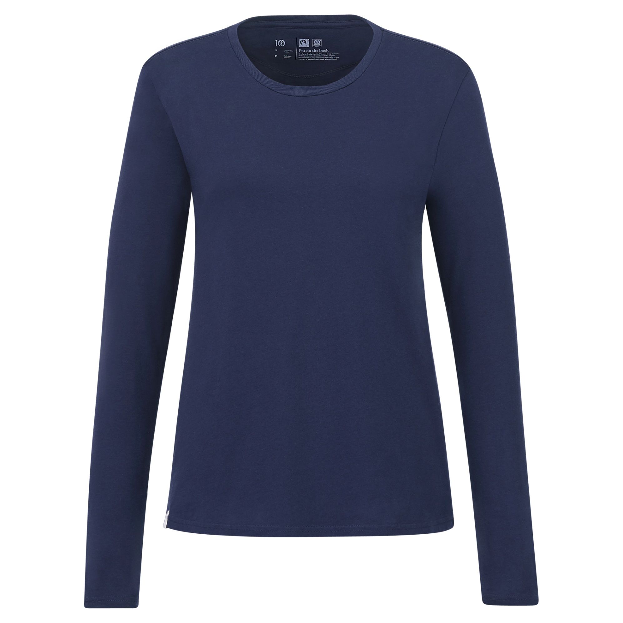 Tentree Womens Organic Cotton Long Sleeve Tee in Dress Blue