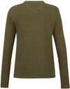Am image of a Custom Tentree Womens Organic Cotton Long Sleeve Tee in Olive Night Green!