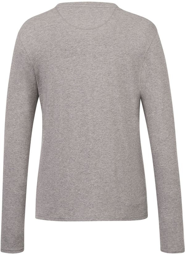 Am image of a Custom Tentree Womens Organic Cotton Long Sleeve Tee in Heather Grey!