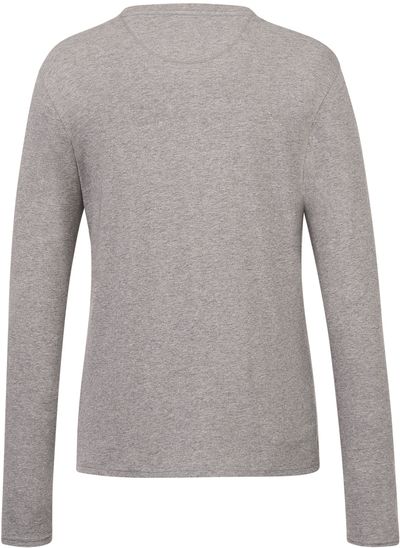 Am image of a Custom Tentree Womens Organic Cotton Long Sleeve Tee in Heather Grey!