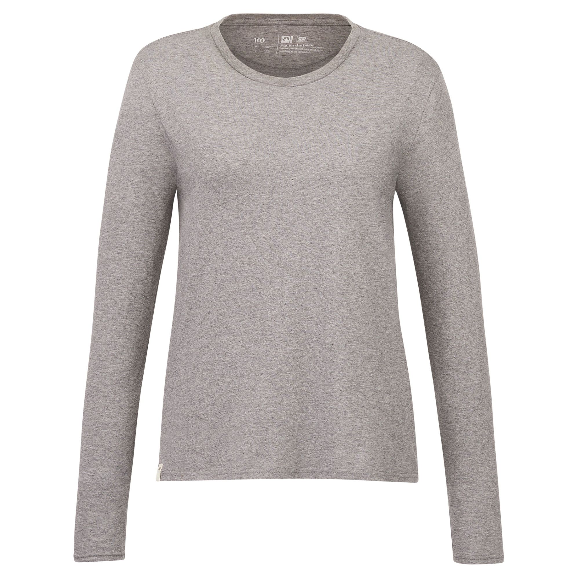 Tentree Womens Organic Cotton Long Sleeve Tee in Heather Grey