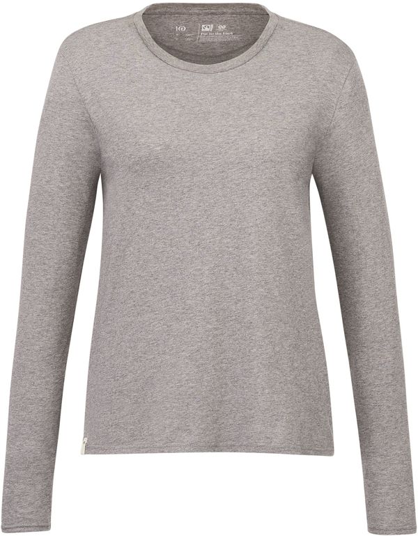 Am image of a Custom Tentree Womens Organic Cotton Long Sleeve Tee in Heather Grey!