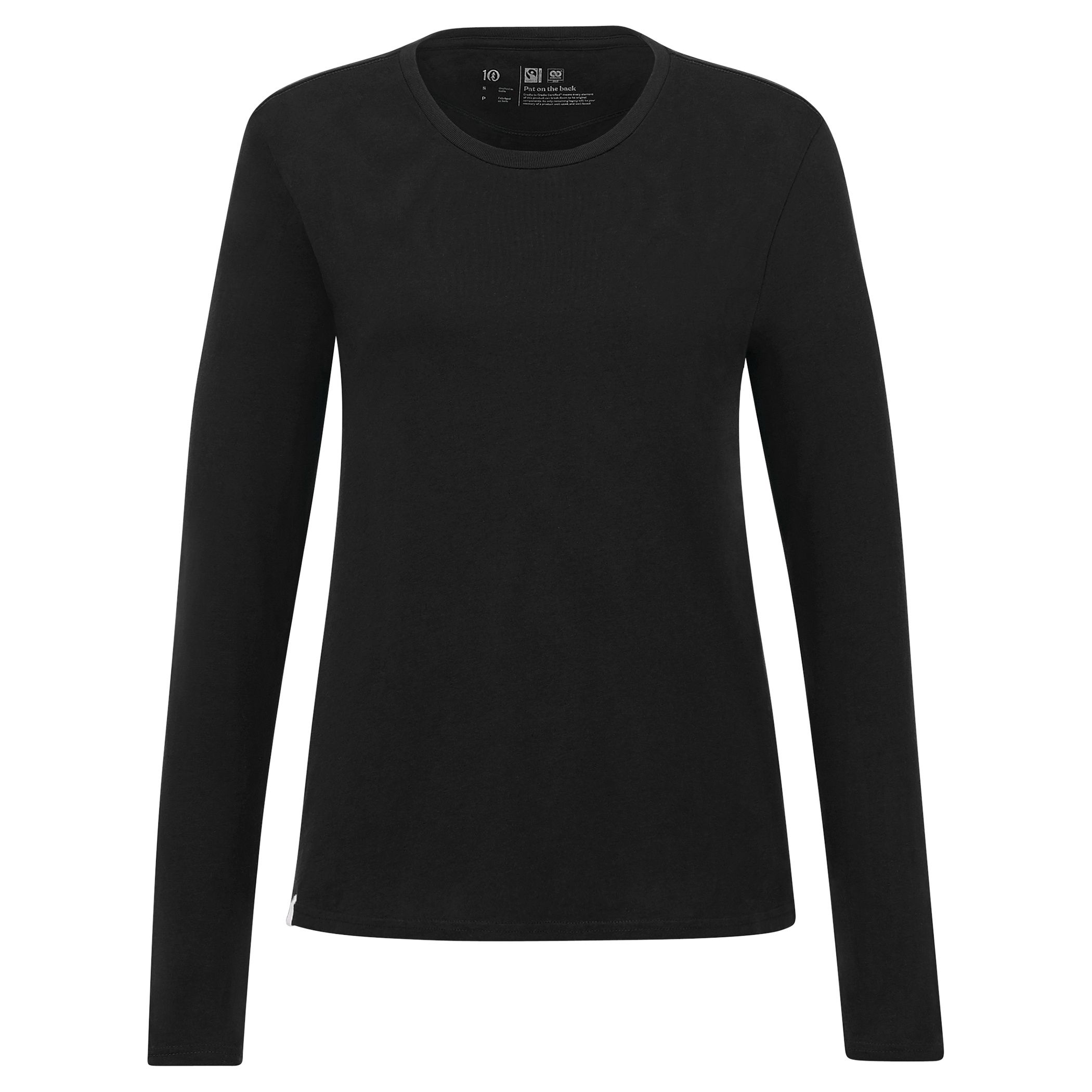 Tentree Womens Organic Cotton Long Sleeve Tee in Meteorite Black
