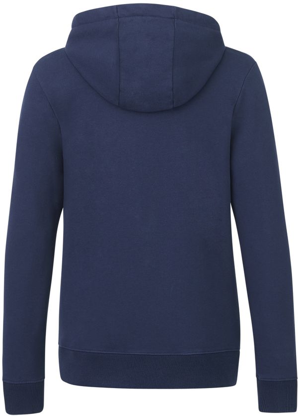 Am image of a Custom Tentree Womens Organic Cotton Zip Hoodie in Dress Blue!