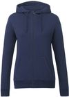Am image of a Custom Tentree Womens Organic Cotton Zip Hoodie in Dress Blue!