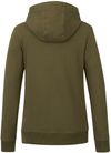 Am image of a Custom Tentree Womens Organic Cotton Zip Hoodie in Olive Night Green!