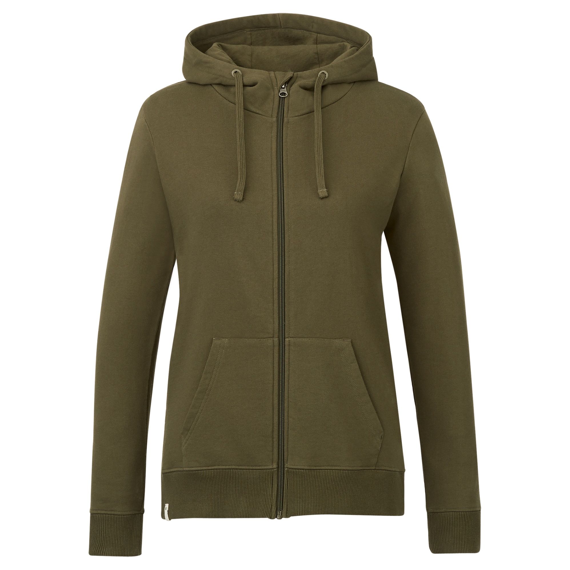 Tentree Womens Organic Cotton Zip Hoodie in Olive Night Green