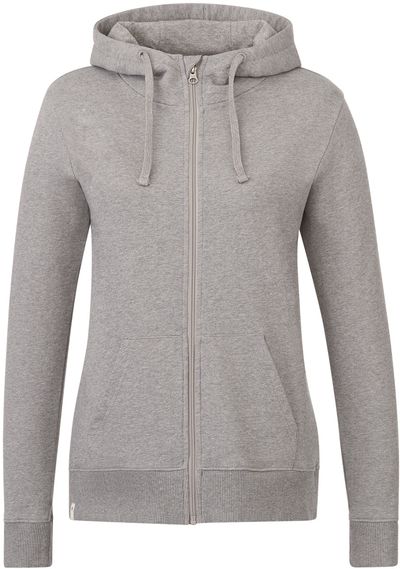 Am image of a Custom Tentree Womens Organic Cotton Zip Hoodie in Heather Grey!