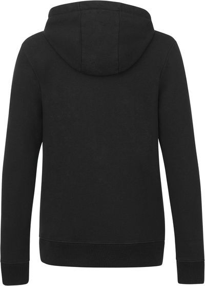 Am image of a Custom Tentree Womens Organic Cotton Zip Hoodie in Meteorite Black!
