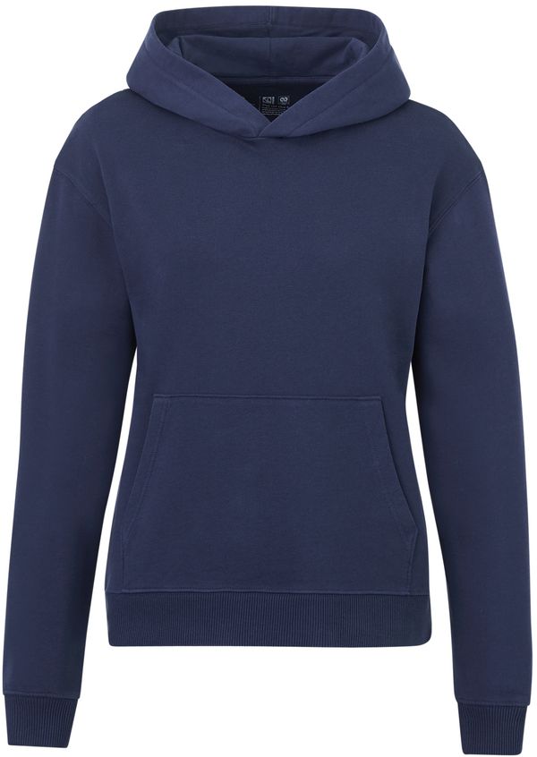 Am image of a Custom Tentree Womens Organic Cotton Classic Hoodie in Dress Blue!