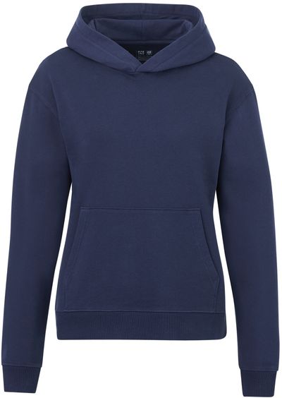 Am image of a Custom Tentree Womens Organic Cotton Classic Hoodie in Dress Blue!