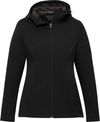 Am image of a Custom Trimark Womens Lefroy Eco Softshell Jacket in Black!