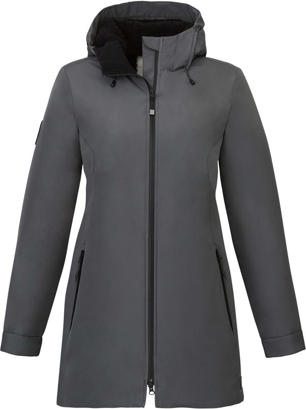 Am image of a Custom Roots73 Womens Rockglen Eco Insulated Jacket in Charcoal!