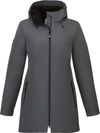 Am image of a Custom Roots73 Womens Rockglen Eco Insulated Jacket in Charcoal!