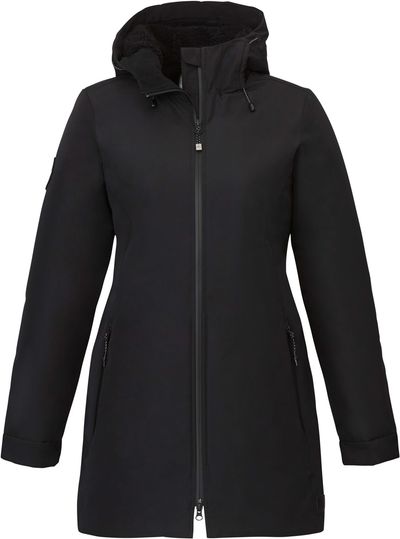Am image of a Custom Roots73 Womens Rockglen Eco Insulated Jacket in Black!