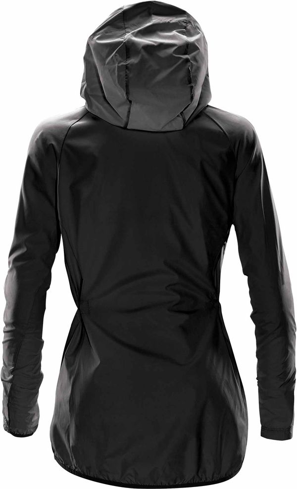 Am image of a Custom Stormtech Women's Ozone Hooded Shell in Black!