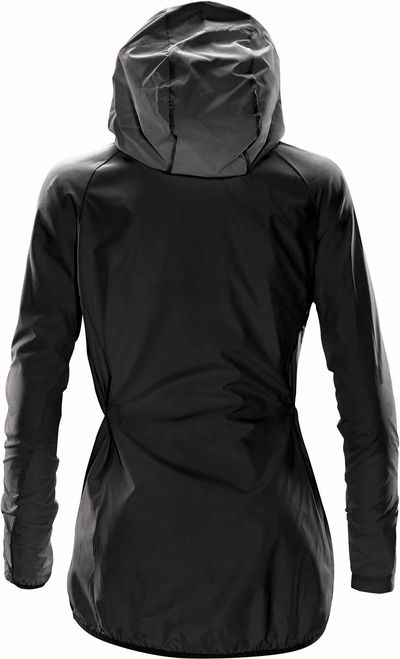 Am image of a Custom Stormtech Women's Ozone Hooded Shell in Black!