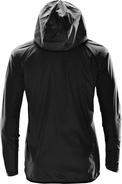 Am image of a Custom Stormtech Men's Ozone Hooded Shell in Black!