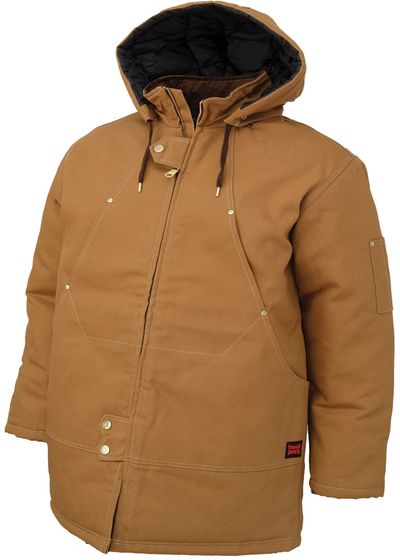 Am image of a Custom Tough Duck Cotton Duck Abraham Hydro Parka in Brown!