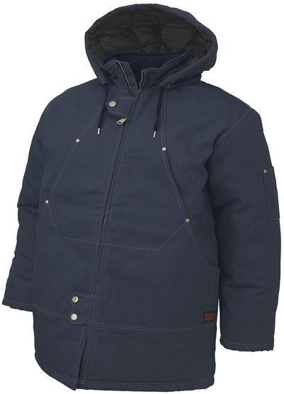 Am image of a Custom Tough Duck Cotton Duck Abraham Hydro Parka in Navy!