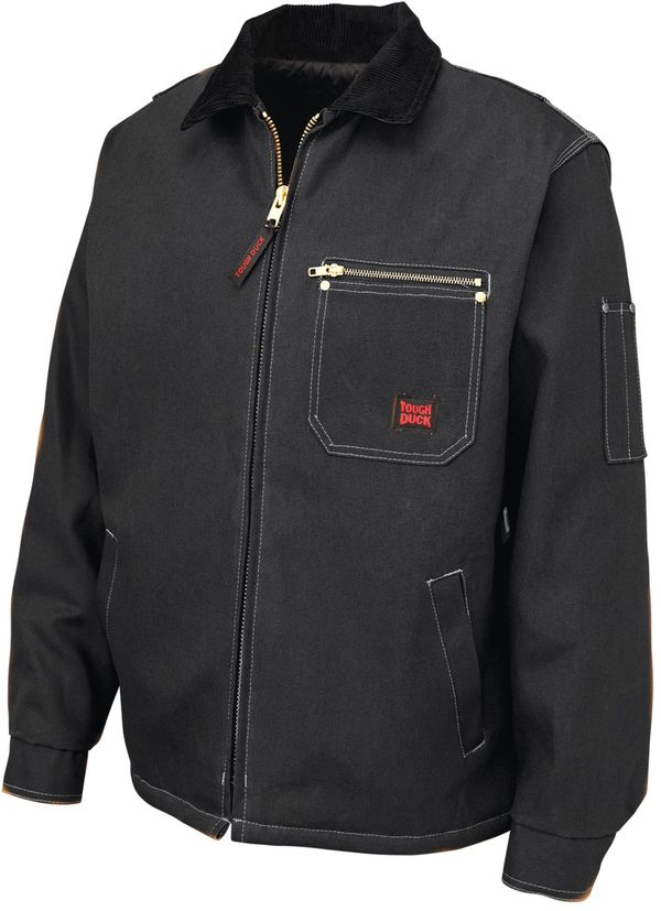Am image of a Custom Tough Duck Cotton Duck Chore Jacket in Black!