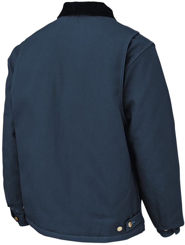 Am image of a Custom Tough Duck Cotton Duck Chore Jacket in Navy!