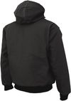 Am image of a Custom Tough Duck Cotton Duck Hooded Bomber in Black!