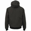 An image of a Custom Tough Duck Cotton Duck Hooded Bomber in Black!