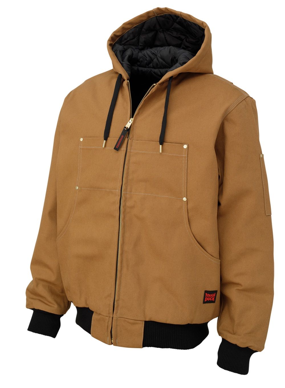 Tough Duck Cotton Duck Hooded Bomber in Brown