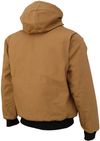 Am image of a Custom Tough Duck Cotton Duck Hooded Bomber in Brown!