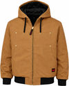 An image of a Custom Tough Duck Cotton Duck Hooded Bomber in Brown!