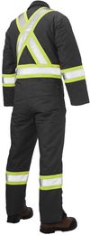 Am image of a Custom Tough Duck Cotton Duck Insulated Safety Coverall in Black!