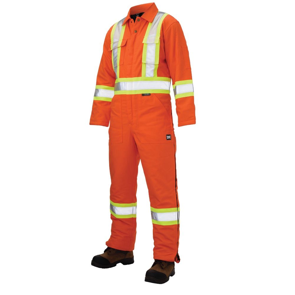 Tough Duck Cotton Duck Insulated Safety Coverall in Bright Orange