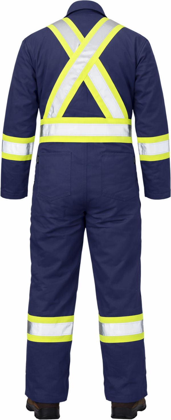 An image of a Custom Tough Duck Cotton Duck Insulated Safety Coverall in Navy!