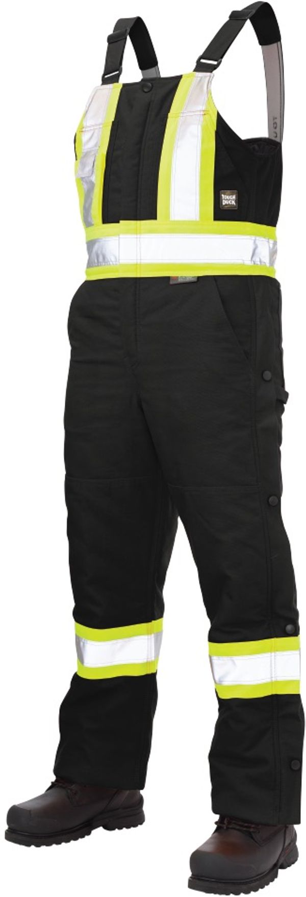 Am image of a Custom Tough Duck Cotton Duck Insulated Safety Overall in Black!